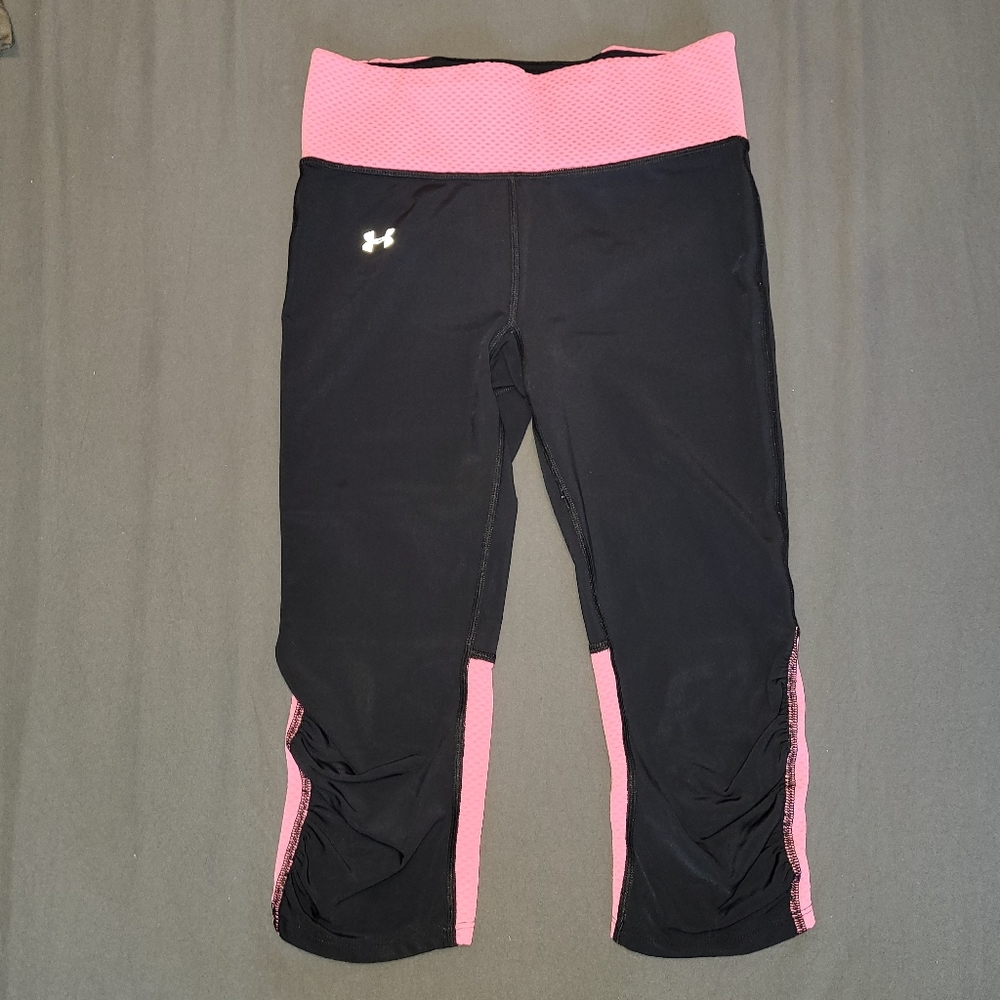 Pink and Black Under Armour Crops Size S